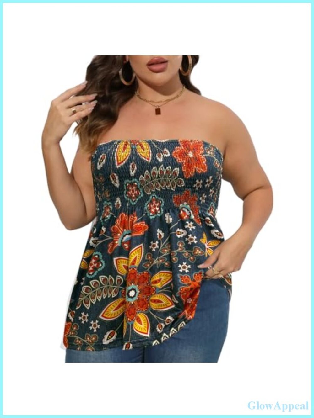 Plus Size Strapless Tube Top Pleated Summer Tops Women's